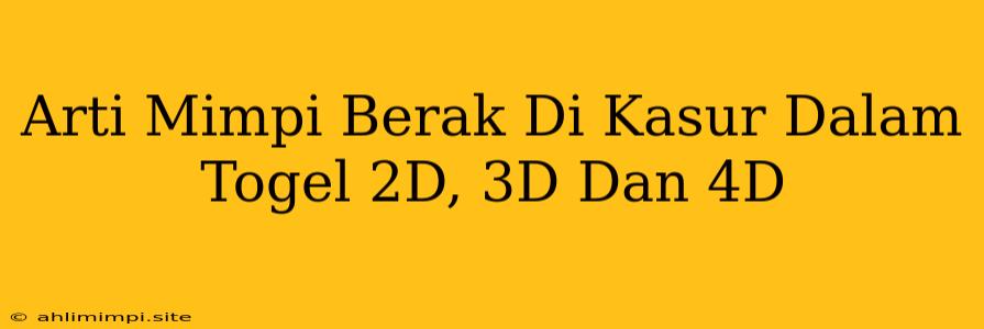 Arti Mimpi Berak Di Kasur Dalam Togel 2D, 3D Dan 4D