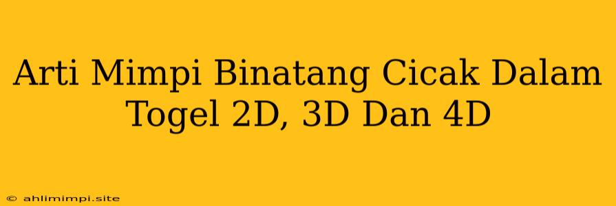 Arti Mimpi Binatang Cicak Dalam Togel 2D, 3D Dan 4D