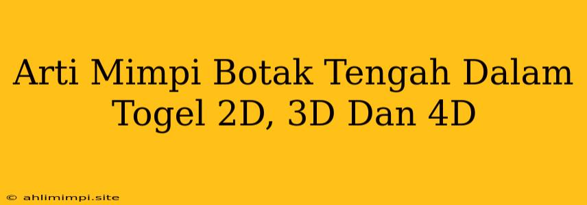 Arti Mimpi Botak Tengah Dalam Togel 2D, 3D Dan 4D