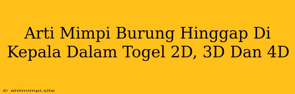 Arti Mimpi Burung Hinggap Di Kepala Dalam Togel 2D, 3D Dan 4D