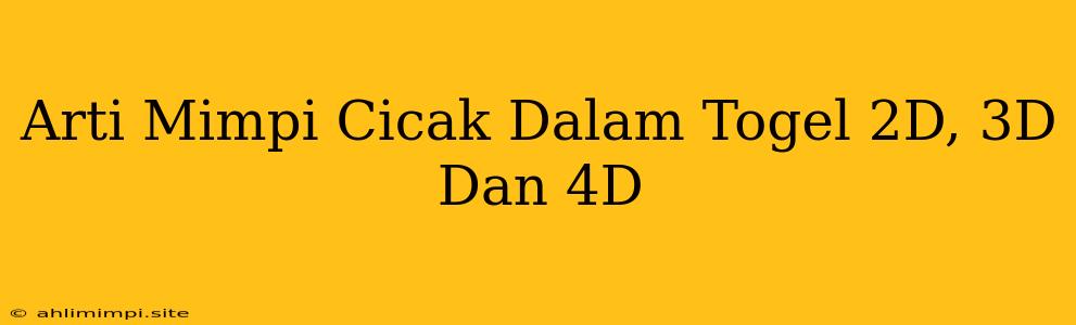 Arti Mimpi Cicak Dalam Togel 2D, 3D Dan 4D