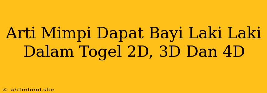 Arti Mimpi Dapat Bayi Laki Laki Dalam Togel 2D, 3D Dan 4D