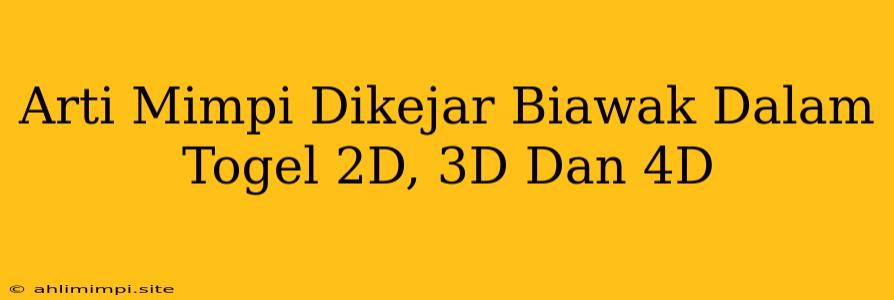 Arti Mimpi Dikejar Biawak Dalam Togel 2D, 3D Dan 4D