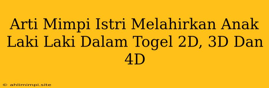 Arti Mimpi Istri Melahirkan Anak Laki Laki Dalam Togel 2D, 3D Dan 4D