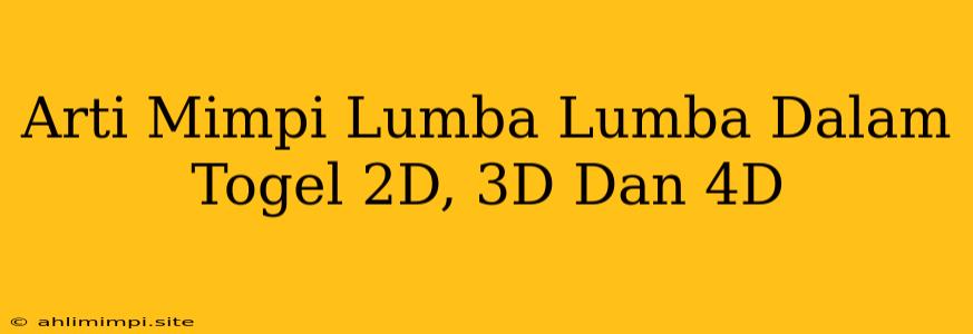 Arti Mimpi Lumba Lumba Dalam Togel 2D, 3D Dan 4D