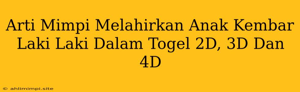 Arti Mimpi Melahirkan Anak Kembar Laki Laki Dalam Togel 2D, 3D Dan 4D