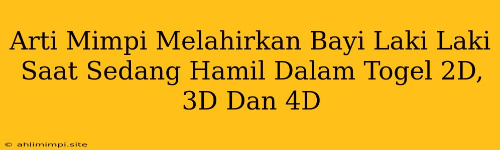 Arti Mimpi Melahirkan Bayi Laki Laki Saat Sedang Hamil Dalam Togel 2D, 3D Dan 4D