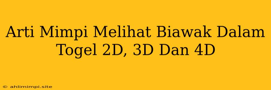 Arti Mimpi Melihat Biawak Dalam Togel 2D, 3D Dan 4D