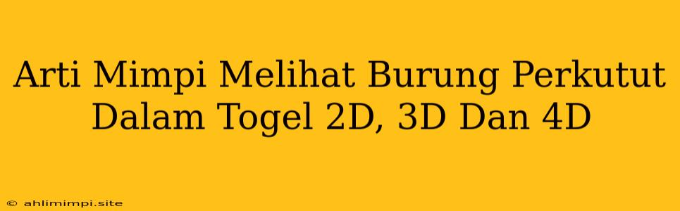 Arti Mimpi Melihat Burung Perkutut Dalam Togel 2D, 3D Dan 4D