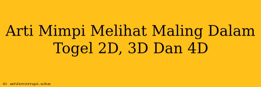 Arti Mimpi Melihat Maling Dalam Togel 2D, 3D Dan 4D