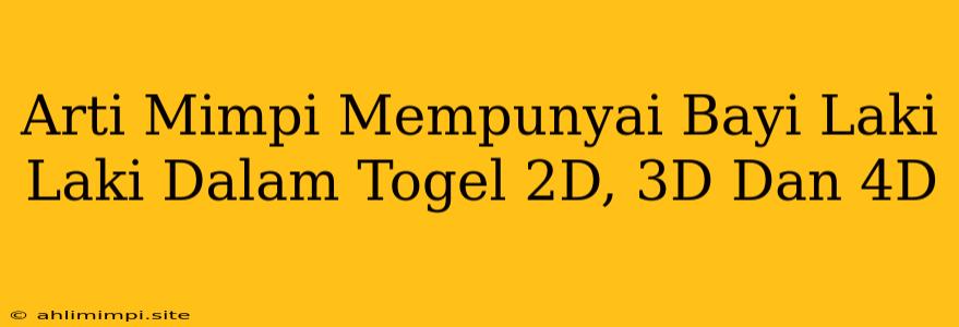 Arti Mimpi Mempunyai Bayi Laki Laki Dalam Togel 2D, 3D Dan 4D