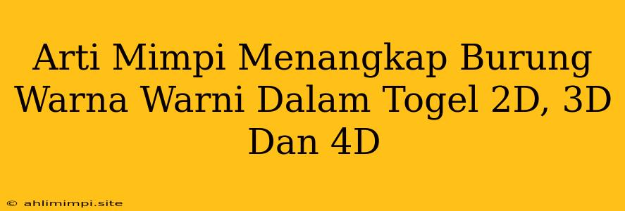 Arti Mimpi Menangkap Burung Warna Warni Dalam Togel 2D, 3D Dan 4D