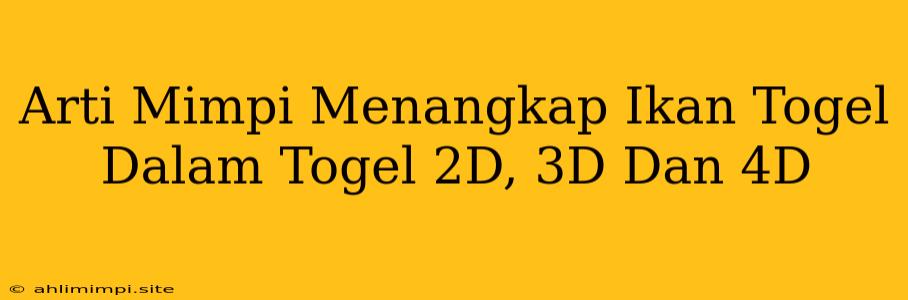 Arti Mimpi Menangkap Ikan Togel Dalam Togel 2D, 3D Dan 4D