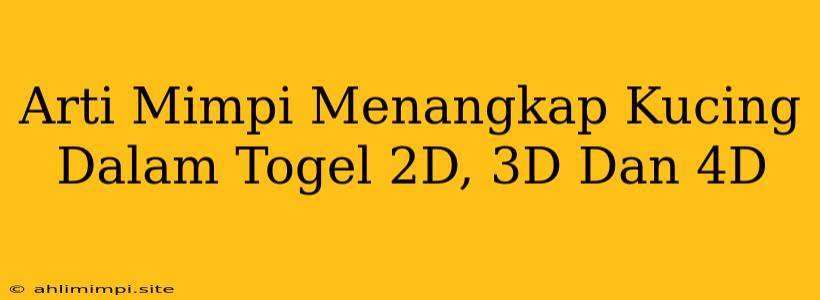 Arti Mimpi Menangkap Kucing Dalam Togel 2D, 3D Dan 4D