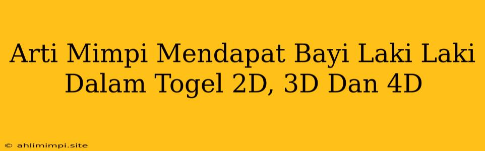 Arti Mimpi Mendapat Bayi Laki Laki Dalam Togel 2D, 3D Dan 4D