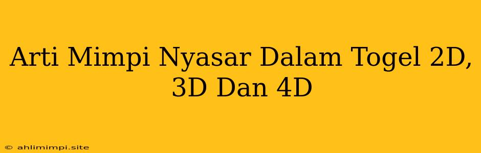 Arti Mimpi Nyasar Dalam Togel 2D, 3D Dan 4D