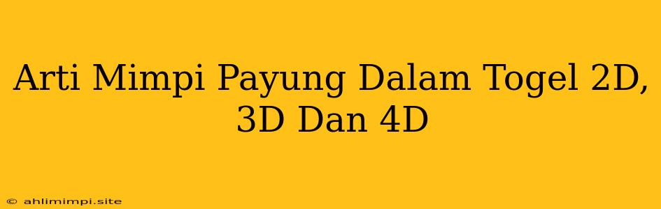 Arti Mimpi Payung Dalam Togel 2D, 3D Dan 4D