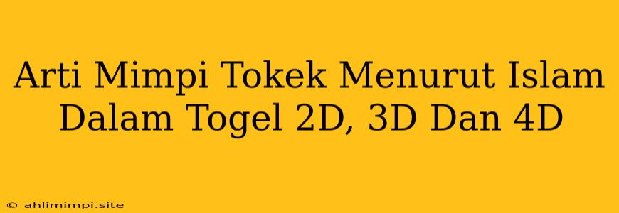 Arti Mimpi Tokek Menurut Islam Dalam Togel 2D, 3D Dan 4D